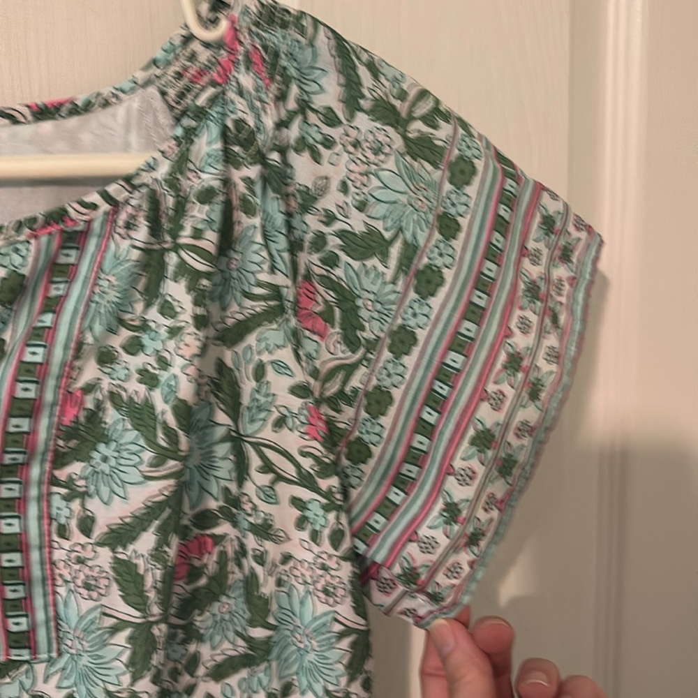 5/$50!!! Mix & Match! Like New! Talbots Green and Blue Casual Midi Sundress - Picture 7 of 8